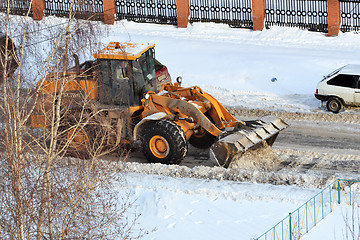 Image showing Cleaning of snow by means of special equipment.