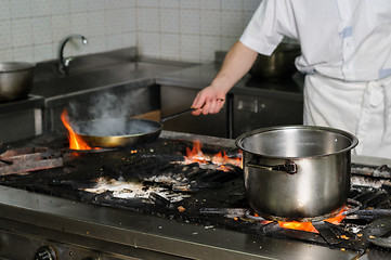 Image showing real dirty restaurant kitchen