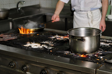 Image showing real dirty restaurant kitchen