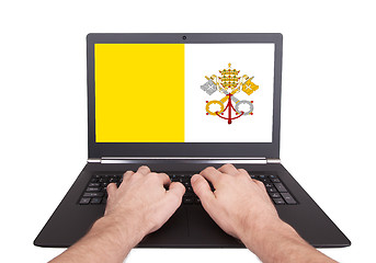 Image showing Hands working on laptop, Vatican City