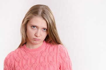 Image showing Very sad young girl