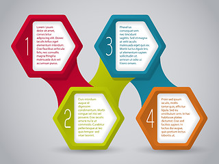 Image showing Infographic design with connected hexagons