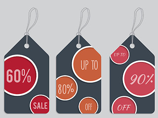 Image showing Dark dotted discount labels