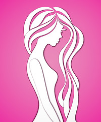 Image showing Elegant silhouette of a young woman