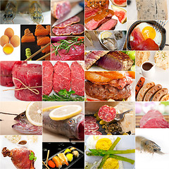 Image showing high protein food collection collage