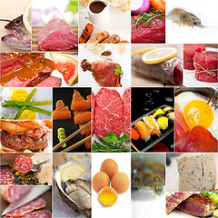 Image showing high protein food collection collage