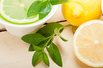 Image showing mint infusion tea tisane with lemon