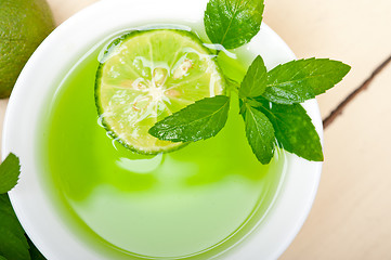 Image showing mint infusion tea tisane with lime