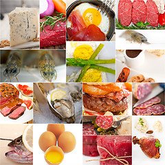 Image showing high protein food collection collage