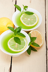 Image showing mint infusion tea tisane with lemon