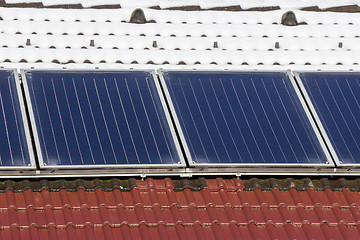 Image showing Roof with solar panel