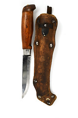 Image showing traditional Finnish knife puukko and sheath