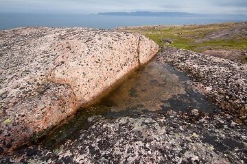 Image showing fresh water in rock among salty ocean