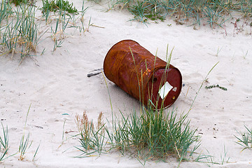 Image showing empty barrels  Arctic environmental pollution