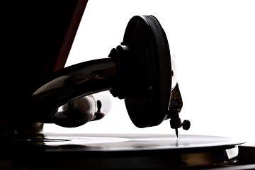 Image showing gramophone needle playing record