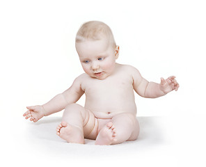 Image showing Sitting naked baby