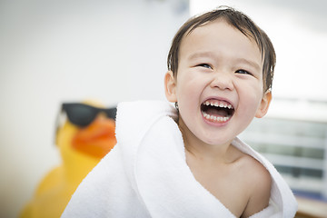 Image showing Mixed Race Boy Having Fun at the Water Park