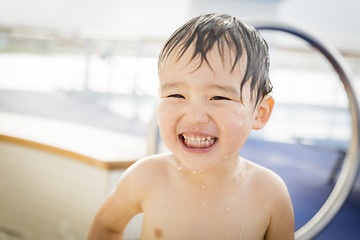 Image showing Mixed Race Boy Having Fun at the Water Park