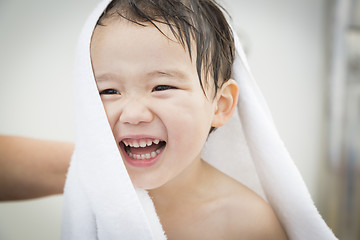 Image showing Mixed Race Boy Having Fun at the Water Park