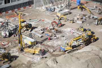 Image showing Aerial View of Construction Site with Extreme Bokeh.