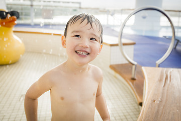 Image showing Mixed Race Boy Having Fun at the Water Park