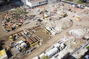Image showing Aerial View of Construction Site with Extreme Bokeh.