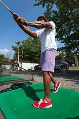 Image showing Golf Swing at the Range