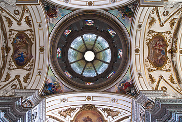 Image showing Cupola and ceiling of church La chiesa del Gesu or Casa Professa