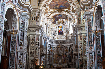 Image showing Interior of church La chiesa del Gesu or Casa Professa in Palerm