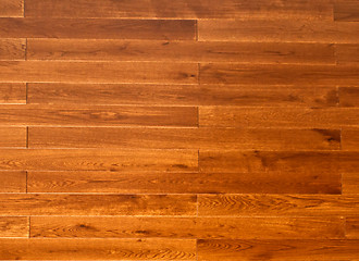 Image showing New oak parquet of brown color