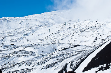 Image showing etna volcano. ski resort