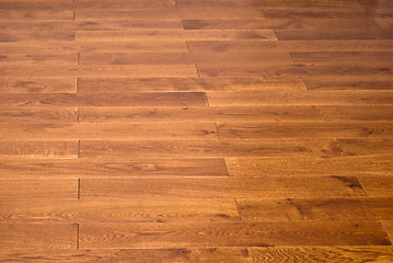 Image showing New oak parquet of brown color