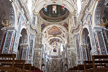 Image showing Interior of church La chiesa del Gesu or Casa Professa in Palerm