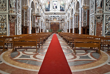 Image showing Interior of church La chiesa del Gesu or Casa Professa. Palermo