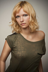 Image showing glamour girl in transparent shirt