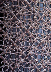 Image showing Vintage metal grille with ornate patterns