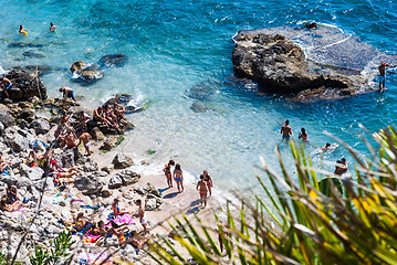 Image showing Francesi beach, mongerbino, Sicily