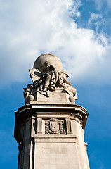 Image showing Detail of Cervantes Monument at Plaza Espana - Madrid