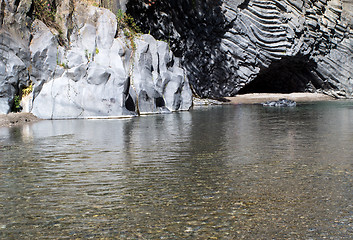 Image showing Gole dell'Alcantara - a canyon on the river Alcantara.Sicily