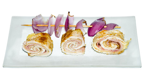Image showing Delicious chicken rolls stuffed