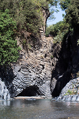 Image showing Gole dell'Alcantara - a canyon on the river Alcantara.Sicily