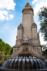 Image showing Cervantes Monument at Plaza Espana - Madrid