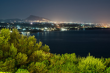 Image showing Panoramic night cityscape of Terrasini