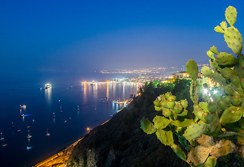 Image showing Night view from Taormina