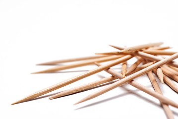 Image showing group of wood toothpicks