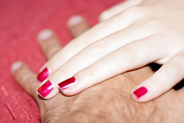 Image showing hands of boyfriends in love