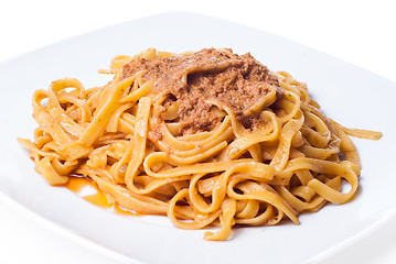 Image showing Tagliatelle with bolognese sauce