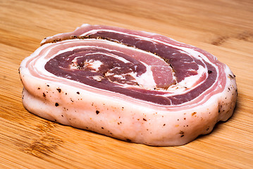 Image showing Fresh bacon slice