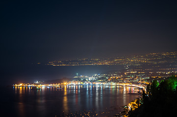 Image showing Night view from Taormina