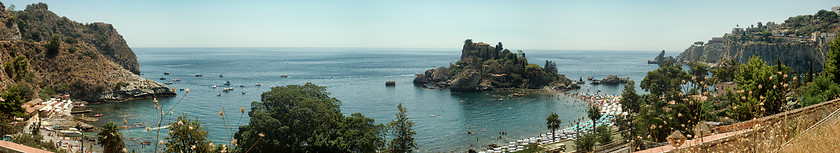 Image showing Panoramic view of Isola Bella (Beautiful island): small island n